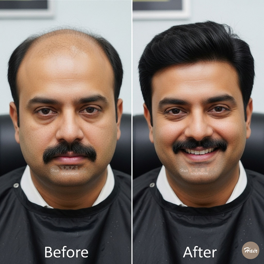 Natural hair replacement results by Hair Wig Solution