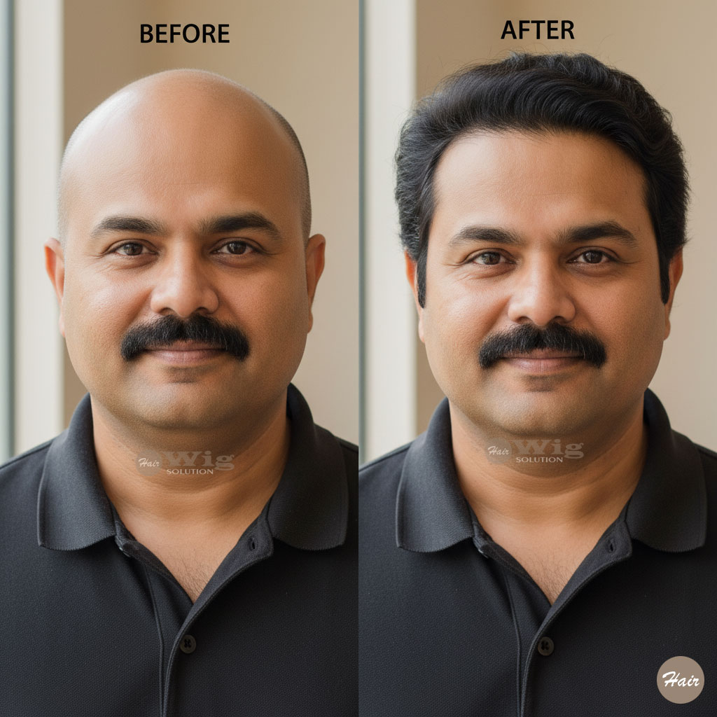 Hair patch before and after for men in Delhi